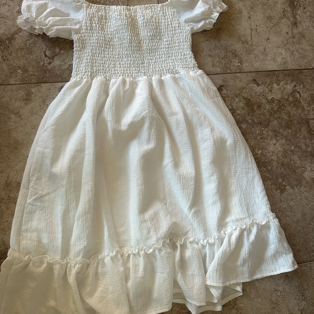 SHEIN White Ruffled Kids Dress